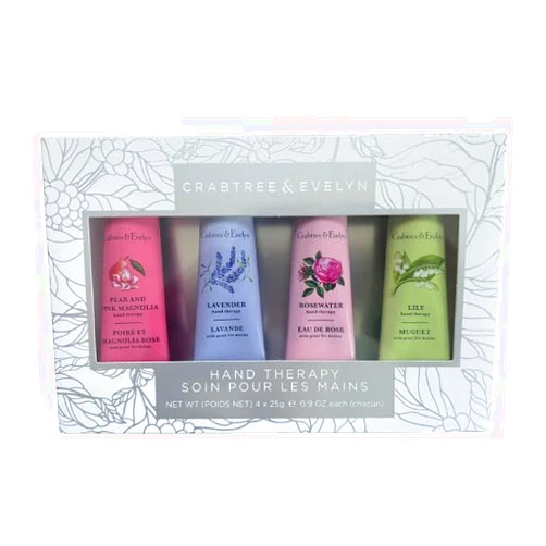 Crabtree & Evelyn Crabtree And Evelyn 4 pc Hand Therapy Set .9 Oz each Rosewater, Lavender, Lily, Pear and Pink Magnolia Hand lotion cream