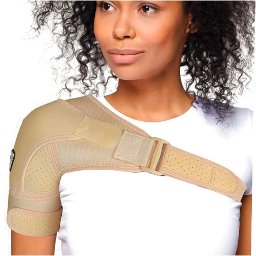 FIGHTECH Shoulder Brace for Torn Rotator Cuff for Men and Women - 4 Sizes - Support & Pain Relief (Nude, Small/Medium)