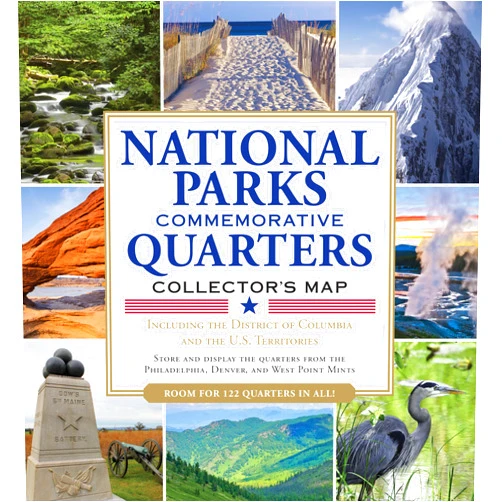 By Peter Pauper Press (Author), David Lindroth (Illustrator) National Parks Commemorative Quarters Collector's Map 2010-2021 (includes both mints, plus the rare West Point quarter release!)