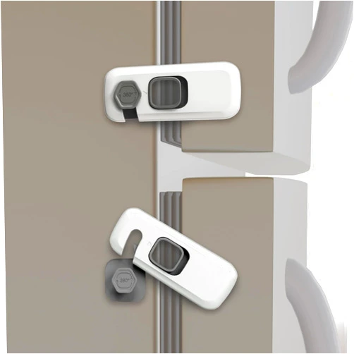Heart of Tafiti 5 Pack Childproof Refrigerator Lock, French Fridge Door Latches, Baby Safety Locks for Cabinet, Cupboard, Drawers, Dishwasher, Oven, Closet, Strong Adhesive-Easy to Install, Enhanced Durability, Grey