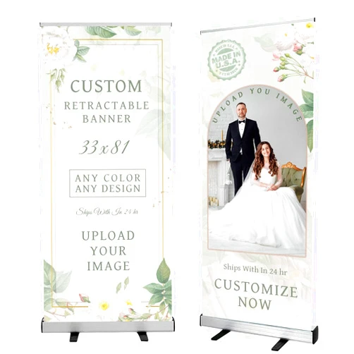 Prixas Print Custom Printed Retractable Banner with Stand, Banners & Signs Customize for Business, Wedding, and Trade Show, Made In the USA, 33