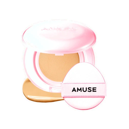 AMUSE SEOUL Dew Power Vegan Cushion Foundation (03 HONEY), Natural Semi Glow, Full Coverage, Dewy Finish, Long Lasting, Lightweight, Smooth Radiant Skin, Vegan, Korean Beauty Makeup