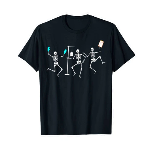 Halloween Healthcare Nurse Team Apparels & Gifts Funny Nurse Skeleton Halloween healthcare Crew Skeleton T-Shirt