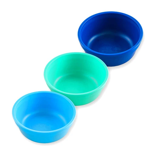Re-Play Made in USA 12 Oz. Reusable Plastic Bowls, Pack of 3 Without Lid - Dishwasher and Microwave Safe Bowls for Snacks and Everyday Dining - Toddler Bowl Set 5.75