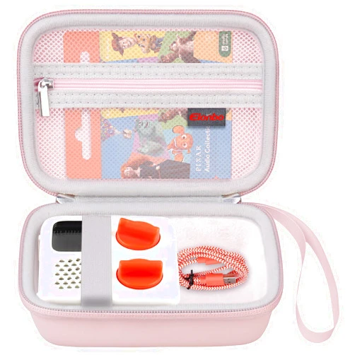 Elonbo Carrying Case for Yoto Mini (2024 Edition) – Kids Bluetooth Audio Player, Stories Music Podcast Radio Player Cover, Children’s Speaker Plays Audiobook Cards Radio Storage Holder, Pink+ Pink