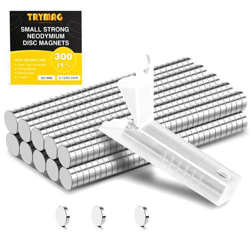 TRYMAG Magnets, 3x1 300Pcs Tiny Magnets Mini Magnets Small Round Disc Office Magnets for Fridge, Whiteboard, Billboard, Hobbies, Dry Erase Board