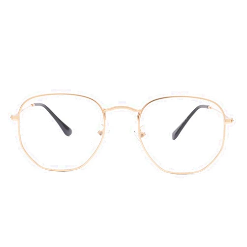 Pro Acme Hexagonal Non-Prescription Glasses Frame for Women Men Designer Square Round Metal Clear Lens Eyeglasses