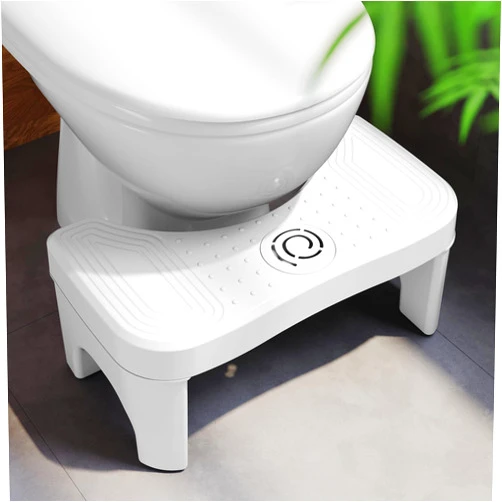 Recximi Toilet Squat Stool, Pooping Foot Stool for Adults, Travel Potty Squatting Stool for Toilet, Step Stool for Seniors & Toddlers, Toilet Assistance Steps Poop Bench for Feet, White