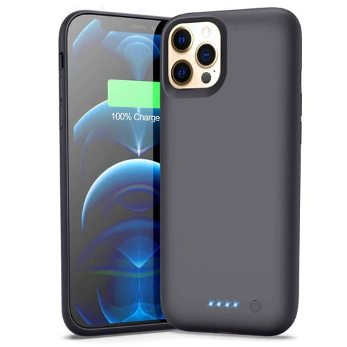 AONIMI Battery Case for iPhone 12 Pro Max, 7800mAh Portable Protective Charging Case for iPhone 12 Pro Max Extended Backup Ultra Rechargeable Battery Pack External Charger Case(6.7inch)-Black