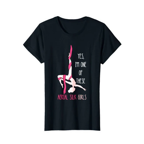 Aerial Hoop Lyra Silk Circus Acrobatics Aerial Silk Girl Hanging Aerialist Air Acrobatic Aerial T-Shirt
