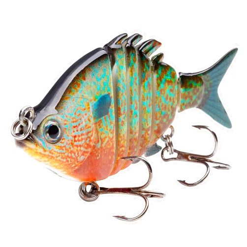 Bassdash SwimPanfish 2.5”/0.34oz Hard Bluegill Swimbaits Multi Jointed Topwater Trout Bass Fishing Crank Lure for Freshwater and Saltwater