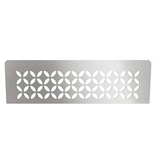 Schluter Rectangular Shelf for Prefabricated Kerdi Board SN/-SNLT Niches - 4mm Thick, Floral Design, Stainless Steel Material, Brushed Stainless Steel Finish - SNS1D5EB
