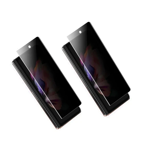 AHERLCG Orstart (2 PCS) Privacy Screen Protector Compatible with Galaxy Z Fold 3,2PCS Outside(Front) Anti-Spy Full Covered Soft Anti-Peeping Anti-Scratch Nano Film Suit for Sansung Fold3 5G (Anti-spy)