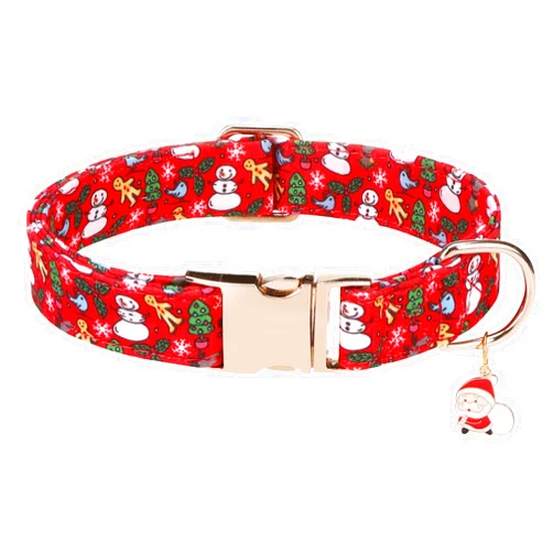 ESGPET Christmas Dog Collar, Adjustable Boy & Girl Pet Collar with Durable Metal Buckle Safety, Holiday Christmas Snowman Gift Pet Collar for Small Medium Dogs