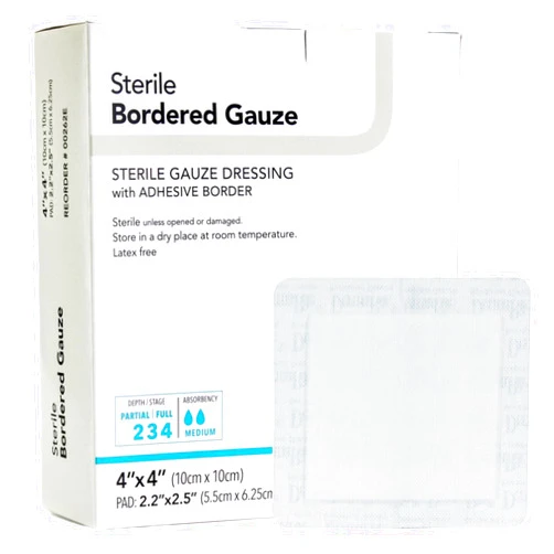 Dermarite Industries Sterile Bordered Gauze Dressing, 0.5 Pound
