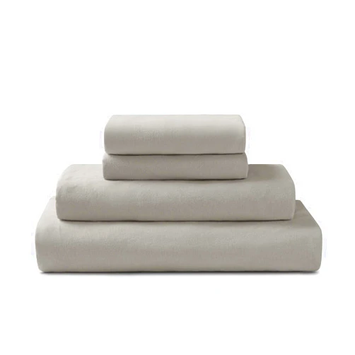 Brielle Home Jersey Knit Cotton Sheet Set - Breathable, Soft, T-Shirt Fabric - Vapor Grey, Twin