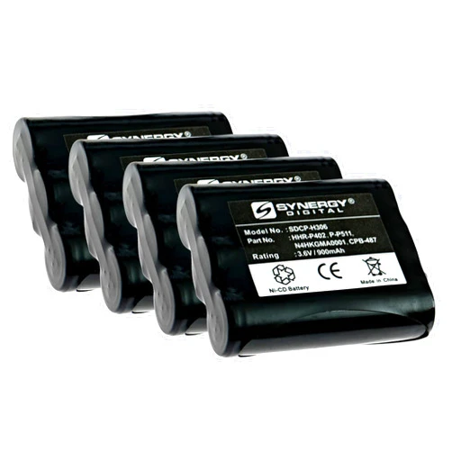 Synergy Digital Cordless Phone Batteries, Compatible with Dantona BATT-511 Cordless Phone, (Ni-CD, 3.6V, 900 mAh), Pack Includes: 4 x SDCP-H306 Batteries