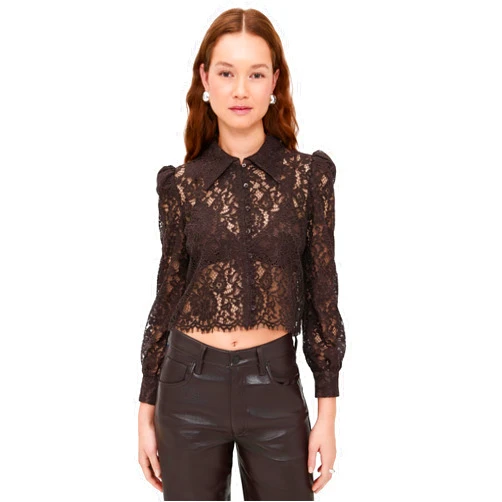 L'AGENCE Women's Anita Lace Button Up
