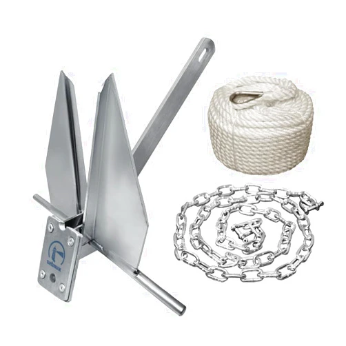 Sebnux Boat Anchor Kit Boat Fluke Anchor Kit with Anchor Chain and Boat Anchor Rope Ideal for Pontoon Fishing Boat Keep Secure or Docking