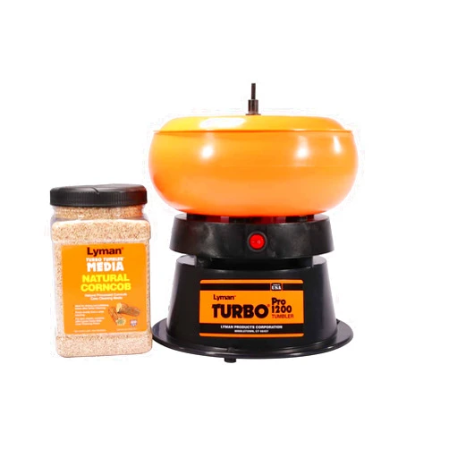 Lyman Case Cleaning Kit with 1200 Pro Tumbler and 2lbs of Corncob Media, Black, Orange (7631686)