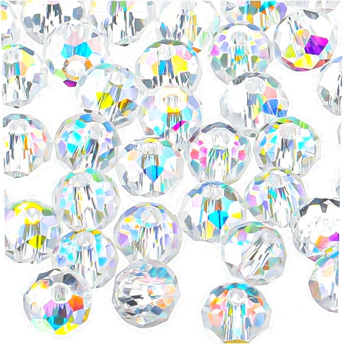 Highergo 500 Pieces DIY Glass Crystal Rondelle AB Glass Beads Faceted Rondelle Beads for Bracelets Necklace Pendants Jewelry Making DIY Craft Project Supplies (8 mm)
