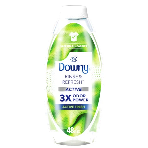 Downy RINSE & REFRESH Laundry Odor Remover and Fabric Softener for Activewear, Active Fresh Scent, 48 oz
