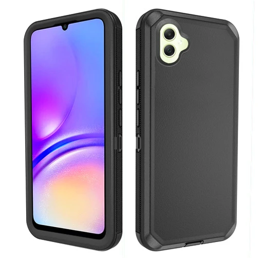 Asuwish Phone Case for Samsung Galaxy A05 Cell Cover Hybrid Rugged Shockproof Hard Protective Drop Proof Full Body Heavy Duty Mobile Accessories Ao5 A 05 Women Men Black