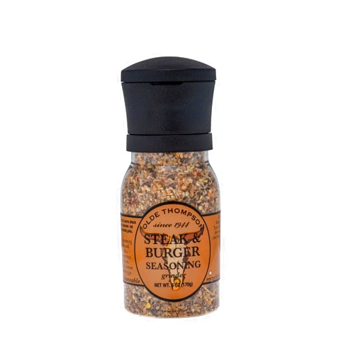 OLDE THOMPSON SINCE 1944 Olde Thompson Steak & Burger Seasoning Grinder, Savory Blend for Grilling, 6 Ounce