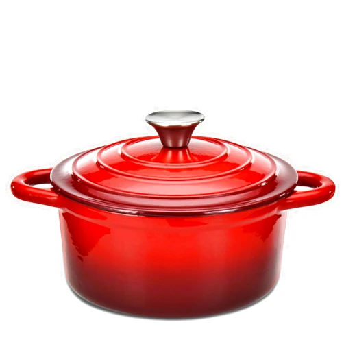 Hamilton Beach Enameled Cast Iron Dutch Oven Red (3-Quart) | Cream Enamel Coating Dutch Oven Pot with Lid | Cast Iron Dutch Oven with Even Heat Distribution | Easy Grip to Handles & Multipurpose