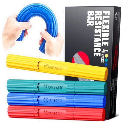 FitBeast Flex Therapy Bar, Tennis Elbow Therapy Bar - Ideal for Relieve Tendonitis Pain & Improve Grip Strength, Fitness Resistance Bar for Golfers Elbow & Tendinitis, Twist Bar for Physical Therapy