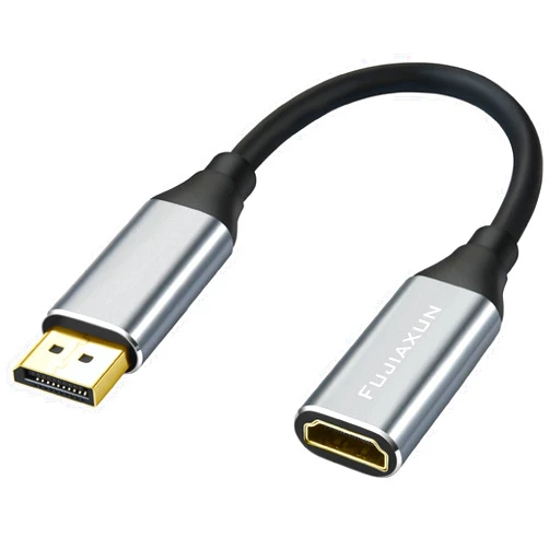 FUJIAXUN DisplayPort 1.4 to HDMI 2.1 Adapter Cable 0.65FT,Support 8K@60Hz 4K@120Hz Directional Compatible with DisplayPort PC and HDMI Displays Tvs (Type-HDF)