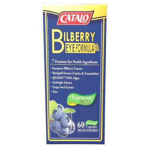 CATALO Advanced Bilberry Eye Formula - 60 Capsules, Premium Eye Care for Vision Sharpness, Discomfort Relief, and Redness Reduction, Clinically Proven with Bilberry & Vegetarian DHA, Made in USA