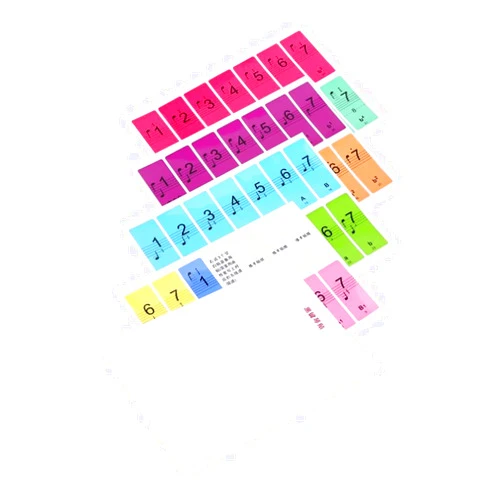 VBESTLIFE life Piano Keyboard Stickers for 88 Key Piano and Keyboard Music Note Full Set Stickers for White and Black Keys Transparent/Colorful(Colorful)