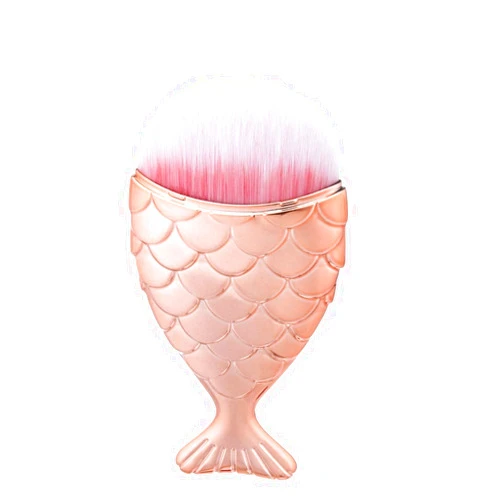 Wakeu Makeup Wakeu Rose Gold Mermaid Make Up Brush Foundation Powder Cream Eyebrow Eyeliner Blush Cosmetic Concealer Oval Brush Single (01)