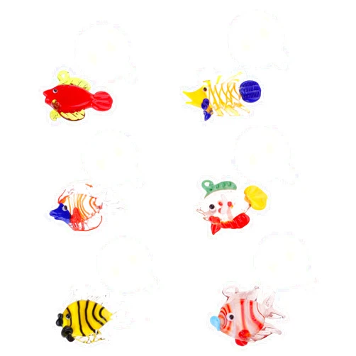 RALIYATX Floating Ball, (6Pieces) Colorful Glass Floating Fish Decors Aquarium Float Decoration Handcraft Bubble Designs for Home Decors - Bubble Fish D