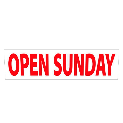 Calendars and More, Inc. Real Estate Listing Vinyl Sign Stickers - Removable & Reusable - Pack of 10 (Open Sunday)