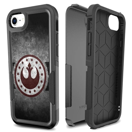 CaseZoo Case for iPhone SE 2022/ SE 2020, iPhone 7/8 Case, Heavy Duty 360 Full Body Shockproof Hard Plastic+Silicone Rubber Hybrid Protective Case for iPhone SE 2 iPhone SE 3 (Rebel Alliance)