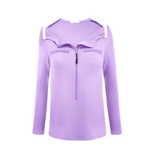 Deyeek Chemo Port Shirts for Women 2 Side Snaps Long Sleeve Shoulder Post Surgery Clothing Dialysis Breast Cancer Shirts