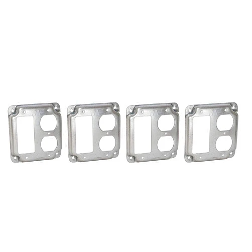 RACO Hubbell-Raco 915C 1 GFCI and 1 Duplex Receptacle 4-Inch Square Exposed Work Cover (Fоur Paсk)