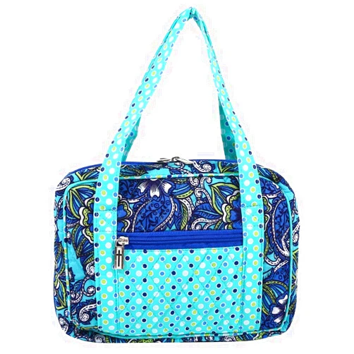 DIWI Quilted Cotton Bible Cover Extra Large Sizes 11.25 X 8.25 X 2.75 Inches Bible Tote Book Case Bible Bag Blue (XL, C2 Morning Glory)