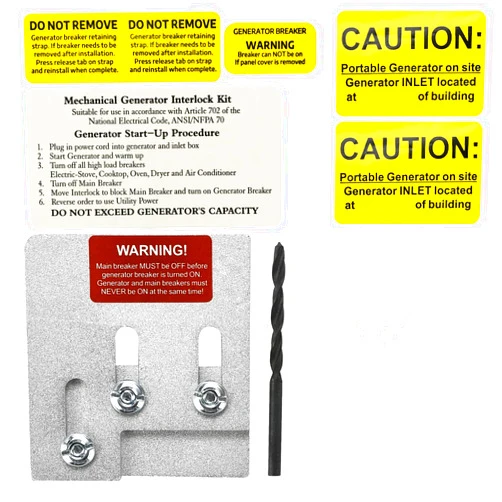Lalarodia Generator Interlock Kit Compatible with Square D QO or Homeline 200 or 150 amp Panels. 1 3/8 inches Spacing Between Main and Generator Breaker, Professional and Interlock Kit (SD200A)