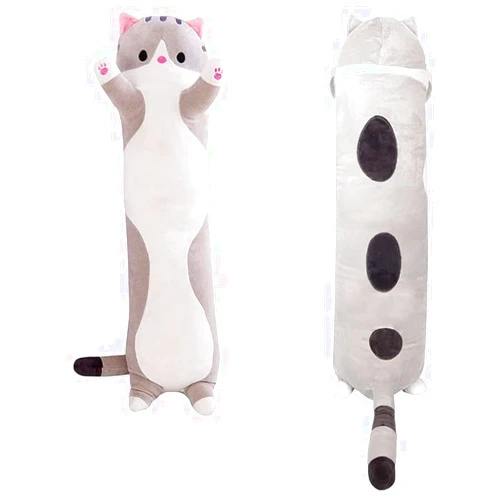 Chilsoby Long Cat Plush Pillow 27.5 inch Cute Cat Plush Long Body Pillow Stuffed Animals Cat Plushie Soft Plush Cat Doll Gift