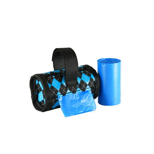 Five Star Pet Barrel Dispenser with 2 Rolls Refill Bags (Blue Argyle)