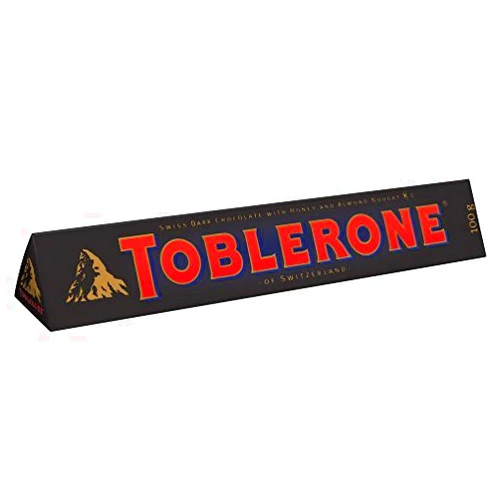 Toblerone Swiss Dark Chocolate with Honey and Almond Nougat, 3.52-Ounce Bar (Pack of 12) by Toblerone