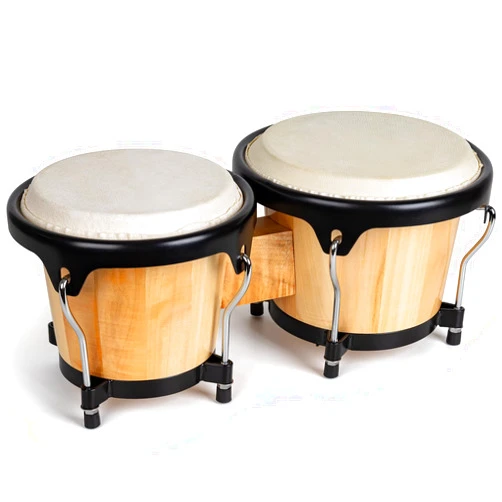 Lyumengg Bongo Drum 6”and 7” For Adults Beginners, Bongos Drums Set Raw Goatskin Aluminum Shape Natural Finish with Tuning Wrench