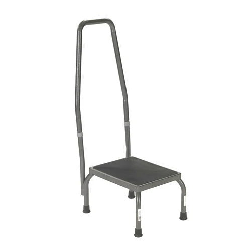 Drive Medical 13031-1SV Bariatric Step Stool with Handrail, Silver Vein