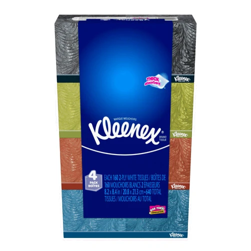Kleenex Tissues, 2-Ply, 160 Count, Pack of 4