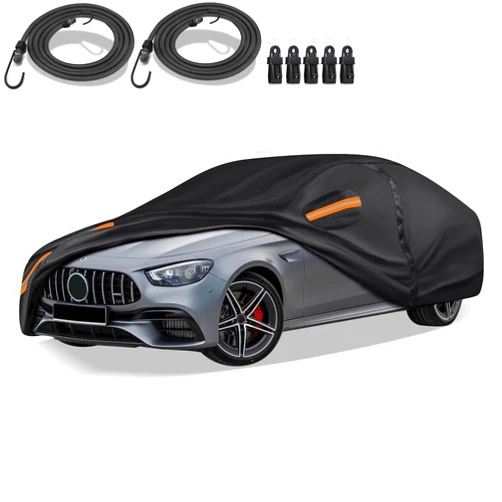 QUYDDC 16-Layer Special Full Car Cover Fit for 2008-2024 MERC-edes-Benz C Series C300 C350 C63 AMG S, Heavy 600D Oxford Cloth, All-Weather Protection Summer Sun Exposure and Winter Snow Rain Dust UV