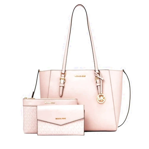 Michael Kors Charlotte Large 3-in-1 Tote Crossbody Handbag Leather (Powder Blush) 35R3GCFT3T-424
