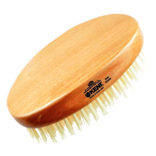 Kent BB Military Wave Hair Brush - 100% Natural Boar Bristle, Scalp Brush for Men's Grooming, Thinning Hair, Mustache and Beard Brush for Men Made in England